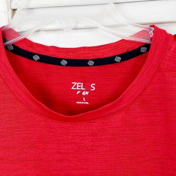 ZELOS Shirts Zelos Flex Mens L Burnt Orange Stretch Lng Slv Top